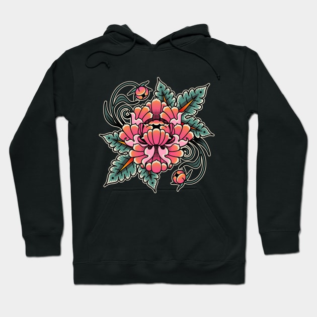 Sunset Peony Hoodie by TheBrandedBeast